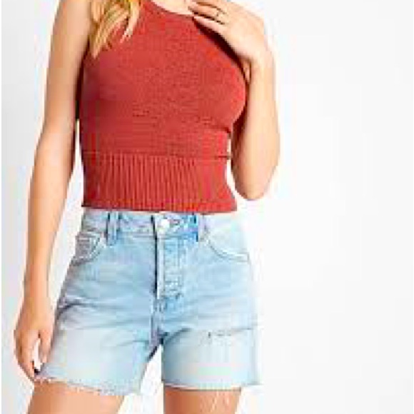 Express Pants - Express Women’s Covered Button Fly Mid Rise Midi Boyfriend Shorts